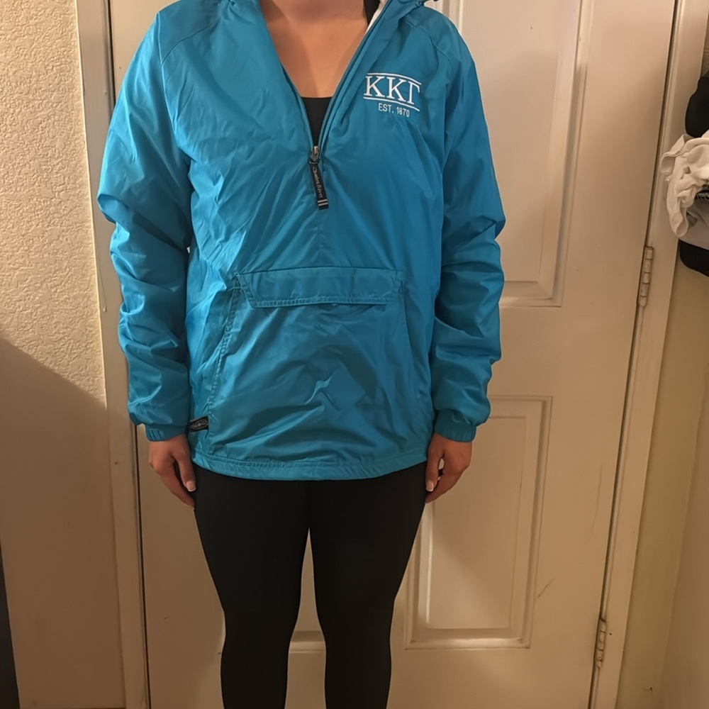 Charles River Apparel Blue Windbreaker with kappa kappa gamma size S - Picture 8 of 10